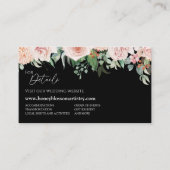 赤面フローラブラック結婚のウェブサイト エンクロージャーカード (正面)