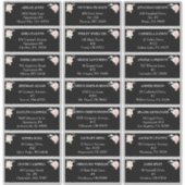 赤面フローラブラック結婚ズのゲスト住所 シール (正面)