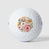 赤面フローラブーケウォーターカラー素朴ウッドパンパ ゴルフボール (正面)