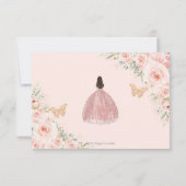 赤面フローラプリンセスキンセアニラ金ゴールドクラウンドレス 出欠カード (裏面)