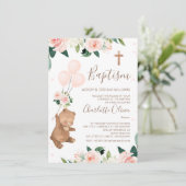 赤面フローラベアバルーン洗礼 招待状 (スタンド正面)