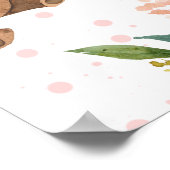 赤面フローラベアーバルーンベビーシャワー歓迎サイン ポスター (角)