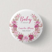 赤面フローラベビーシャワーお祝いボタン 缶バッジ (正面)