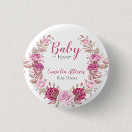 赤面フローラベビーシャワーお祝いボタン 缶バッジ