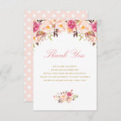 赤面フローラベビーシャワーサンキューカード サンキューカード (正面/裏面)