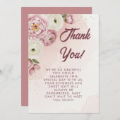 赤面フローラベビーシャワーサンキューカード サンキューカード (正面/裏面)