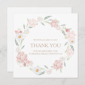 赤面フローラベビーシャワーサンキューカード サンキューカード (正面/裏面)