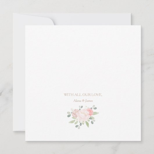 赤面フローラベビーシャワーサンキューカード サンキューカード (裏面)