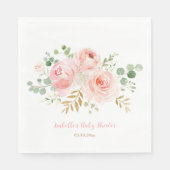 赤面フローラベビーシャワーナプキパーソナライズされたンス スタンダードランチョンナプキン (正面)