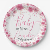 赤面フローラベビーシャワー紙プレート ペーパープレート (正面)