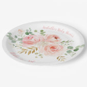 赤面フローラベビーシャワー紙プレート ペーパープレート (アングル)