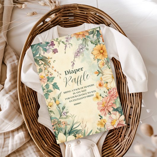 赤面フローラベビー開花おむつラッフル エンクロージャーカード