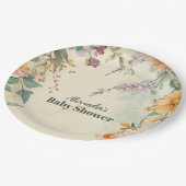 赤面フローラベビー開花ベビーシャワー ペーパープレート (アングル)