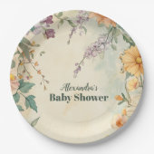 赤面フローラベビー開花ベビーシャワー ペーパープレート (正面)