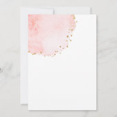 赤面フローラペタル金ゴールドグリッタードットブライダルシャワー 招待状 (裏面)