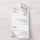 赤面フローラホワイトオールインワン結婚式招待状 オールインワン招待状 (内側)