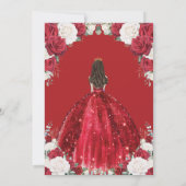 赤面フローラホワイトドレスプリンセス金ゴールドキンセアニラ 招待状 (裏面)