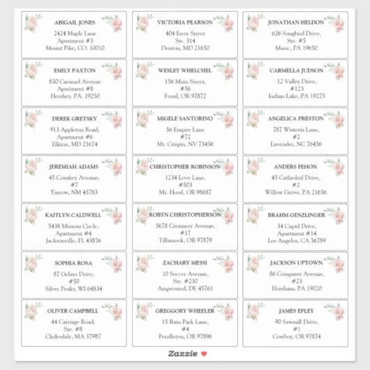 赤面フローラホワイト結婚ズゲスト住所 シール (シート)