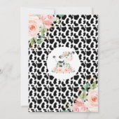 赤面フローラホーリーカウカウカウカプリント1st誕生日 招待状 (裏面)