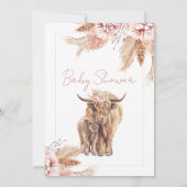 赤面フローラボヘミアンカウカーフベビーシャワー 招待状 (裏面)