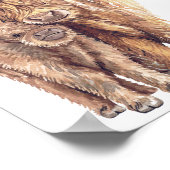 赤面フローラボホハイランドカウカーフベビーシャワー ポスター (角)