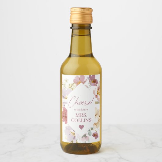 赤面フローラミニワインボトルラベル ワインラベル (正面)