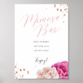 赤面フローラミモサバーブライダルシャワー表記号 ポスター (正面)