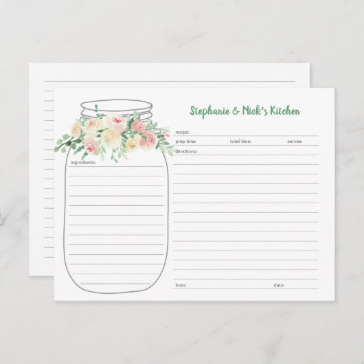 赤面フローラメイスンジャー新しいレシピカード 案内ポストカード