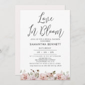 赤面フローラユーカリプトゥスラブ開花ブライダルシャワー 招待状 (正面/裏面)