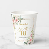 赤面フローラユーカリ金ゴールドsweet sixteen16th 紙コップ (正面)