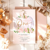 赤面フローラリトルカボチャ最初の誕生日 招待状