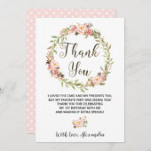 赤面フローラリースワン1stバースデーシック サンキューカード (正面/裏面)