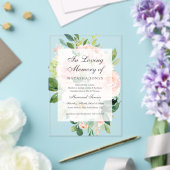 赤面フローラリーフ澄んアクリル記念事業 アクリル招待状 (インサイチュ (ウェディング))