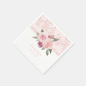 赤面フローラヴィンテージレース赤ちゃんシャワー スタンダードカクテルナプキン (角)