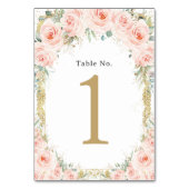 赤面フローラヴィンテージ金ゴールド結婚誕生日ブライダル テーブルナンバー (正面)