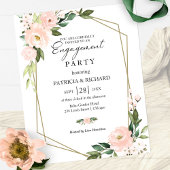 赤面フローラ予算婚約パーティ招待状