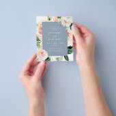 赤面フローラ予算婚約パーティ招待状 チラシ (手)