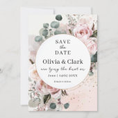 赤面フローラ保存日付 招待状 (正面)