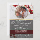 赤面フローラ写真すべて1つの結婚式招待状 招待状 (正面)