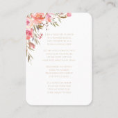 赤面フローラ写真悔やみや弔慰葬儀記念カード 名刺 (裏面)