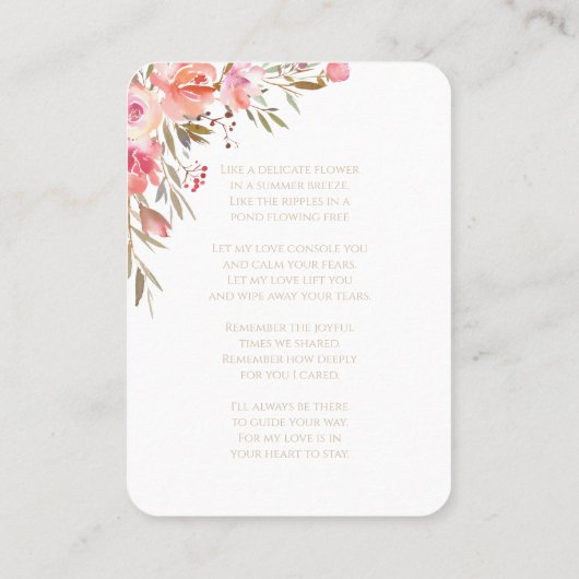 赤面フローラ写真悔やみや弔慰葬儀記念カード 名刺 (裏面)