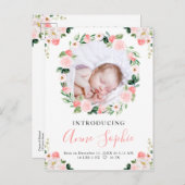 赤面フローラ写真誕生のお知らせ&ありがとうございます ポストカード (正面/裏面)