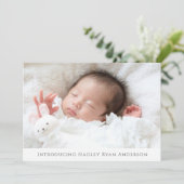 赤面フローラ写真Birth Announcement for Girl 案内状 (スタンド正面)