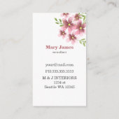 赤面フローラ名刺 名刺 (裏面)