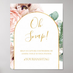 赤面フローラ園 Oh Snap結婚のハッシュタグ ポスター