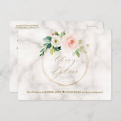 赤面フローラ大理石金ゴールド変更の計結婚画 ポストカード (正面/裏面)