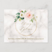 赤面フローラ大理石金ゴールド変更の計結婚画 ポストカード (正面)