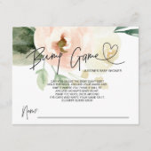 赤面フローラ女の子の赤ちゃんシャワーゲームバンプ推測 エンクロージャーカード (正面)