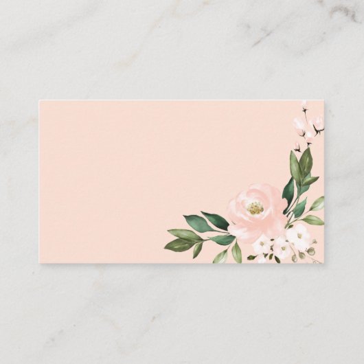 赤面フローラ幾何ブライダルシャワーウィングウェル エンクロージャーカード (裏面)