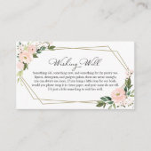 赤面フローラ幾何ブライダルシャワーウィングウェル エンクロージャーカード (正面)